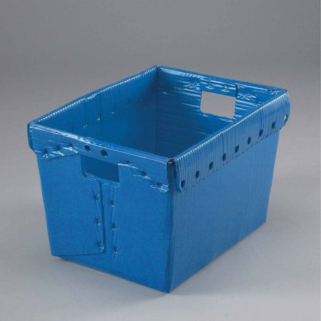 GLOBAL INDUSTRIAL Postal Tote, Blue, Corrugated Plastic, 18-1/2 in L, 13-1/4 in W, 12 in H 257915BL